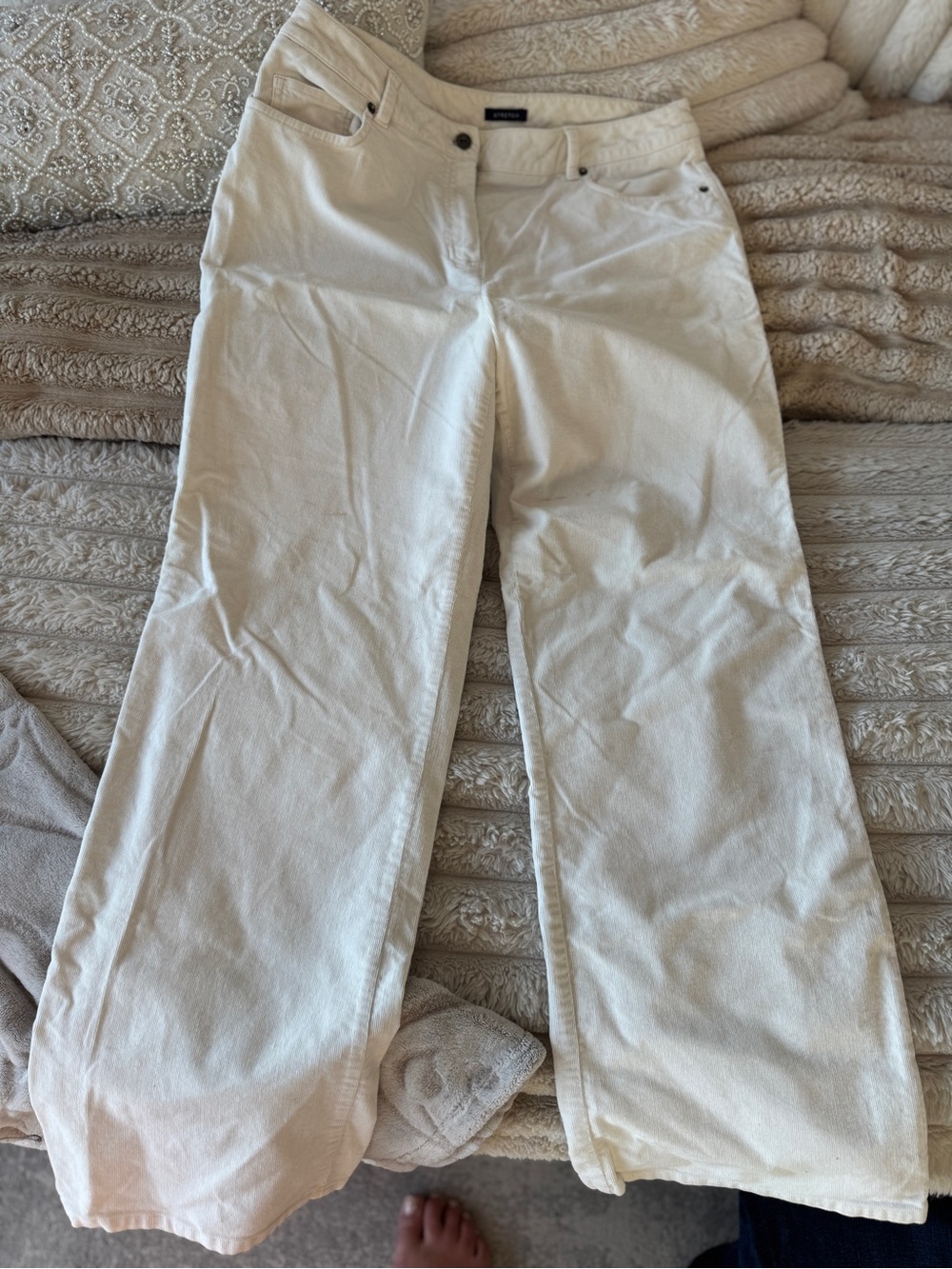 Wide Leg Cream corduroy pants
